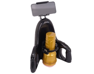 「Fleshlight ユニバーサルローンチ」の完成写真(オナホールとスマホを固定)